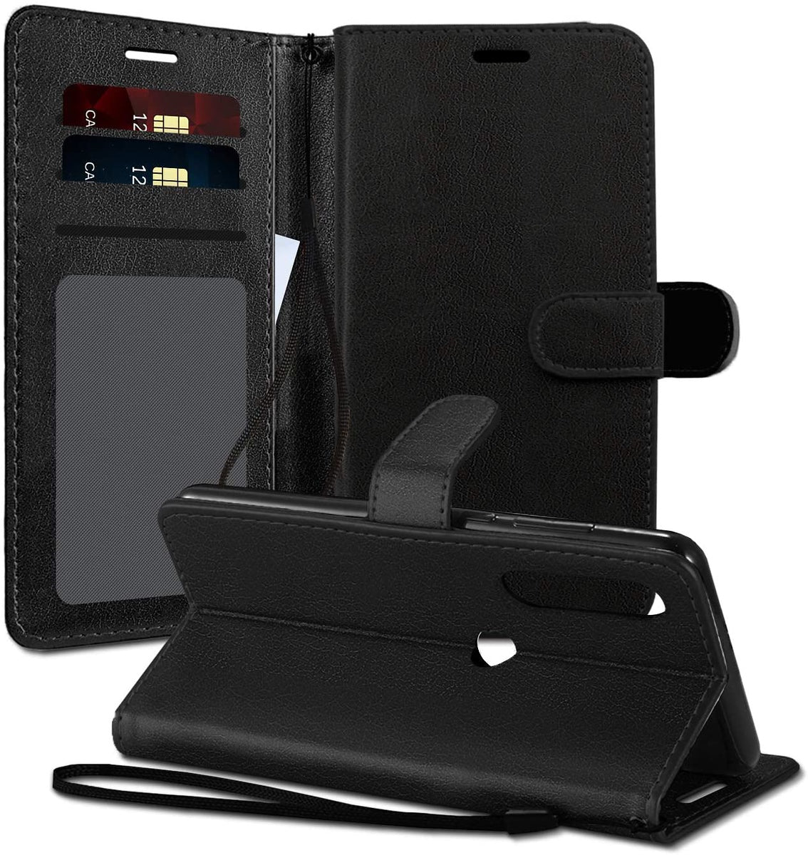 Leather Folio Wallet Case for Motorola Moto G Power (2022) / G Play (2023)