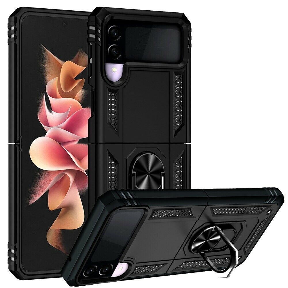 Coque hybride avec anneau pour Samsung Galaxy Z Flip 3 5G