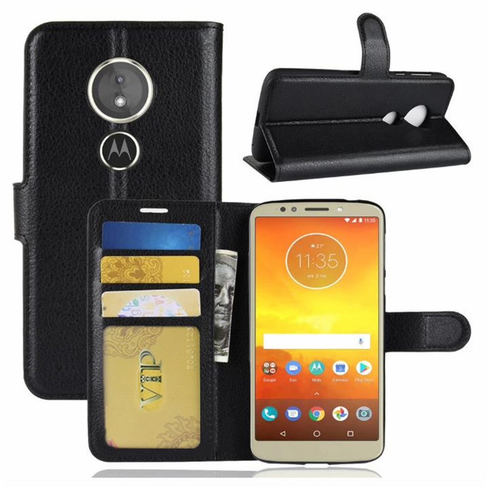 Leather Folio Wallet Case for Motorola Moto E5 Play