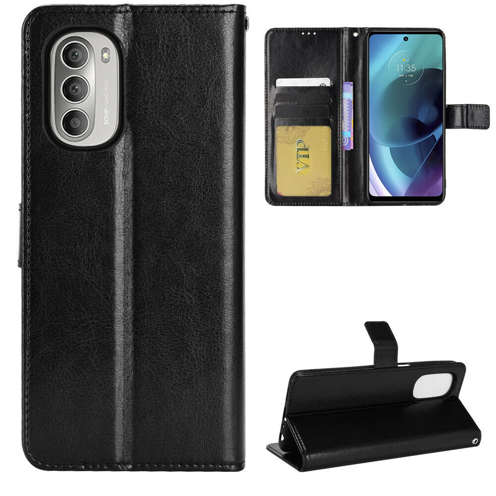 Leather Folio Wallet Case for Motorola Moto G Stylus 5G (2022)