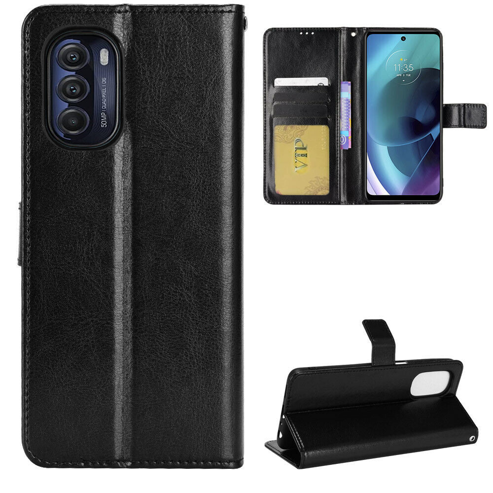 Leather Folio Wallet Case for Motorola Moto G 5G (2022)