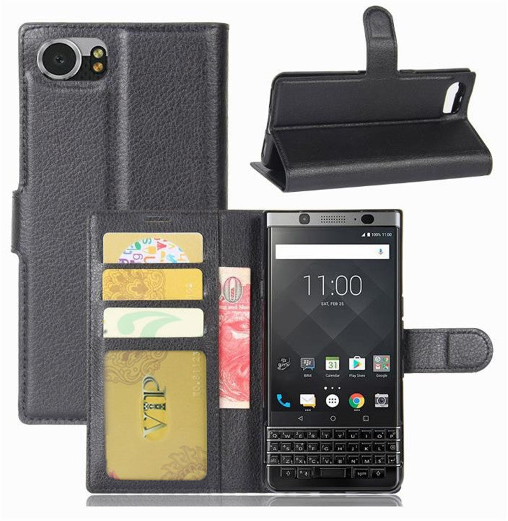 Étui portefeuille folio en cuir pour Blackberry KeyOne Key1