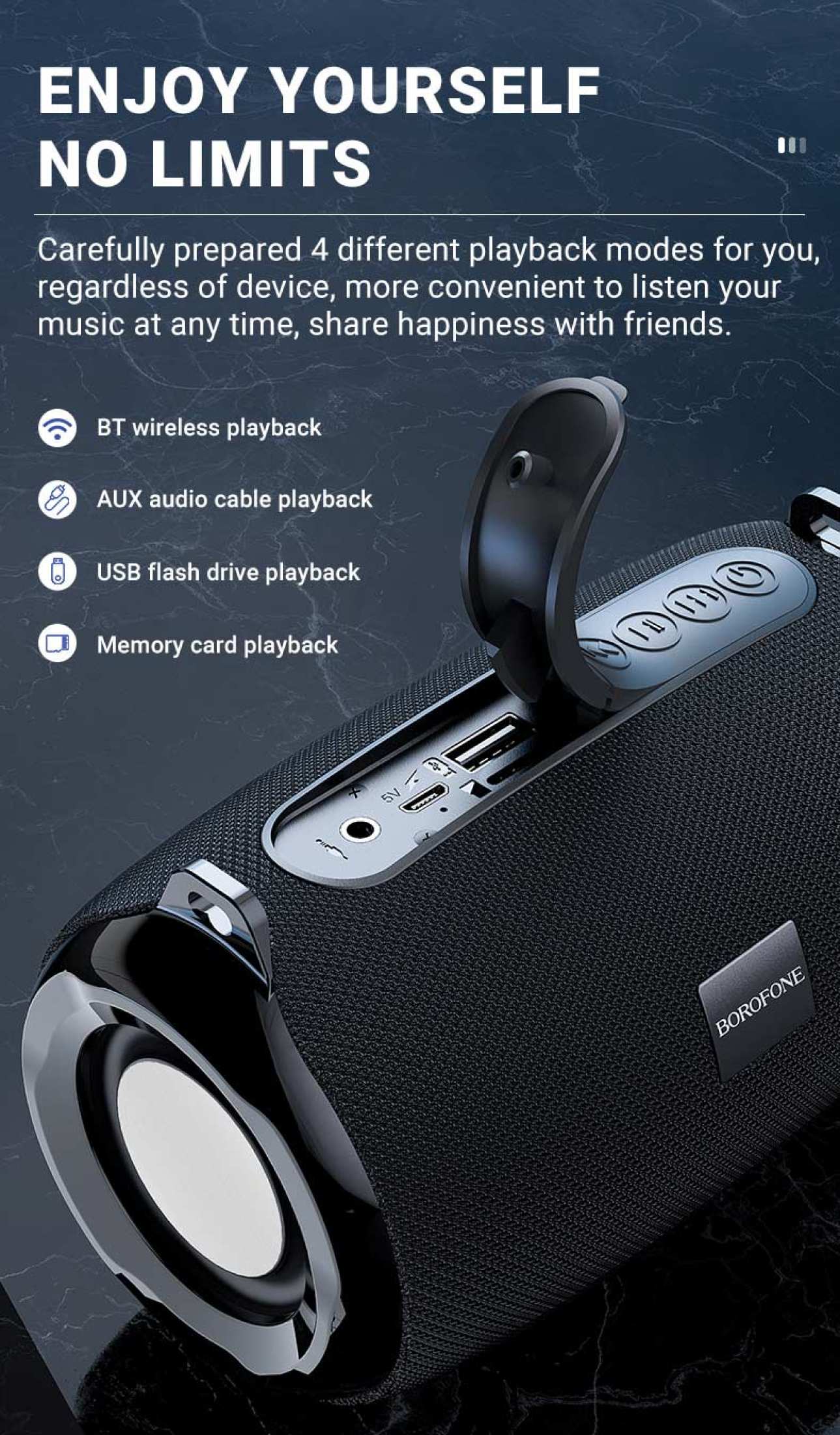 Waterproof Portable Wireless Bluetooth Stereo Speaker