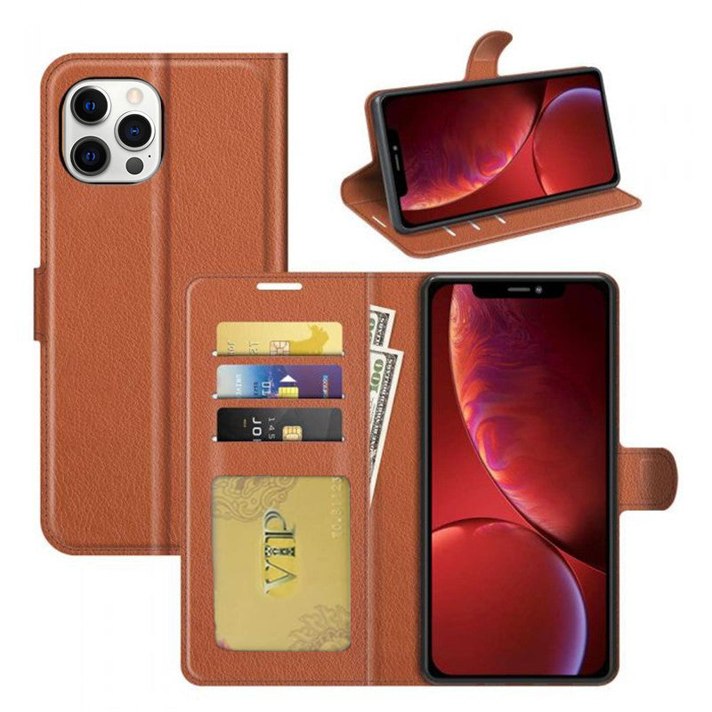 Leather Folio Wallet Case for iPhone 13 Pro