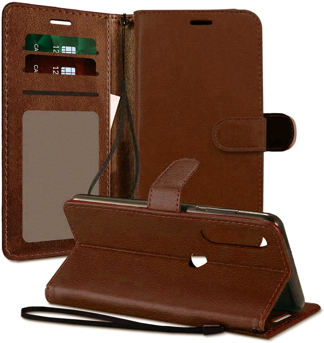 Leather Folio Wallet Case for Motorola Moto G Power (2022) / G Play (2023)