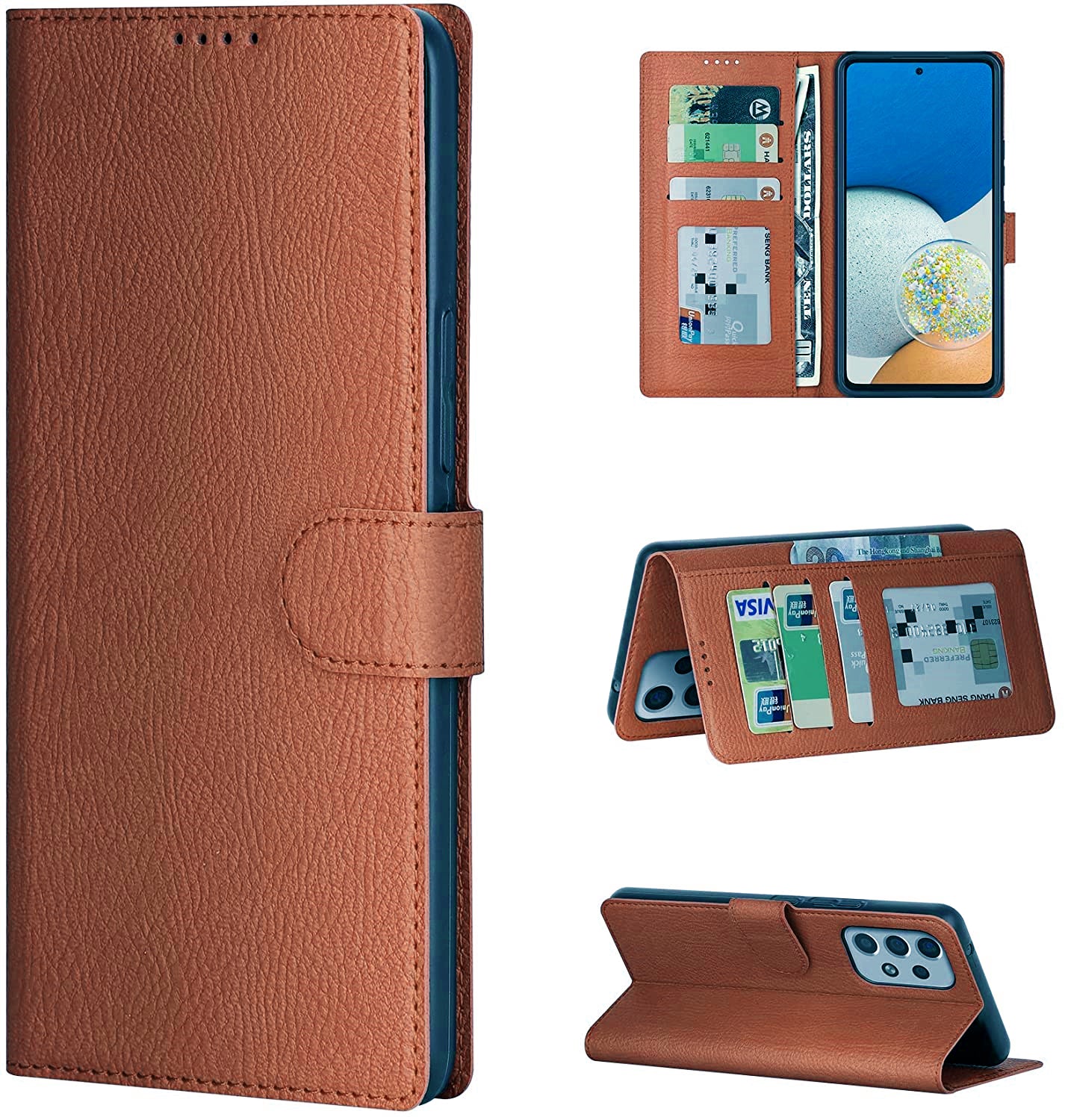 Leather Folio Wallet Case for Samsung Galaxy A53 5G