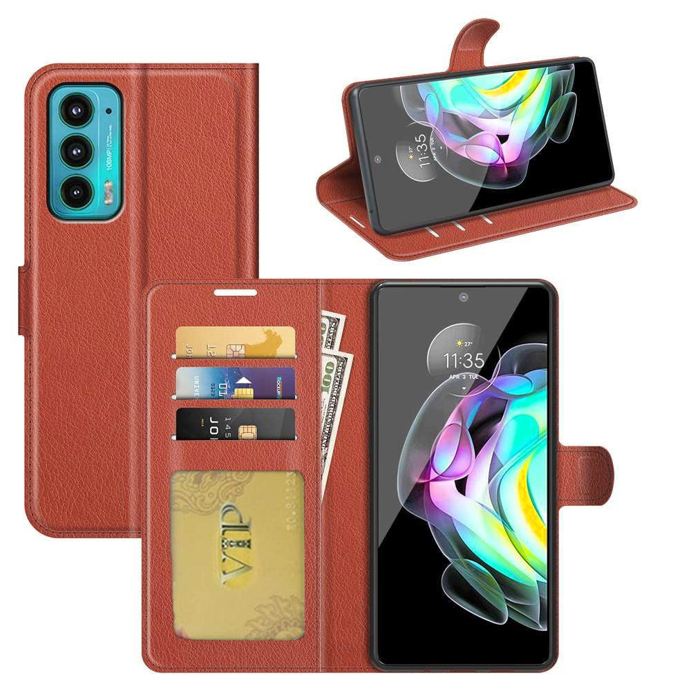 Leather Folio Wallet Case for Motorola Moto Edge (2021)