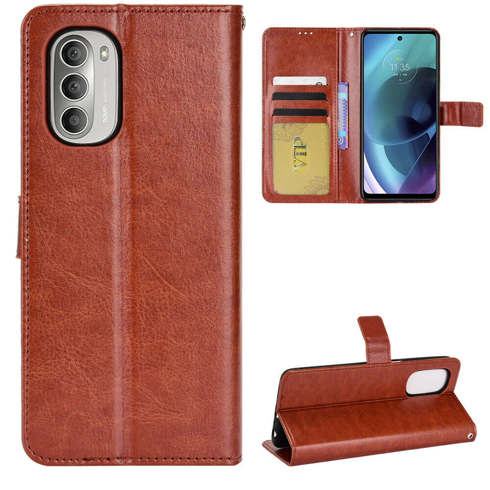 Leather Folio Wallet Case for Motorola Moto G Stylus 5G (2022)