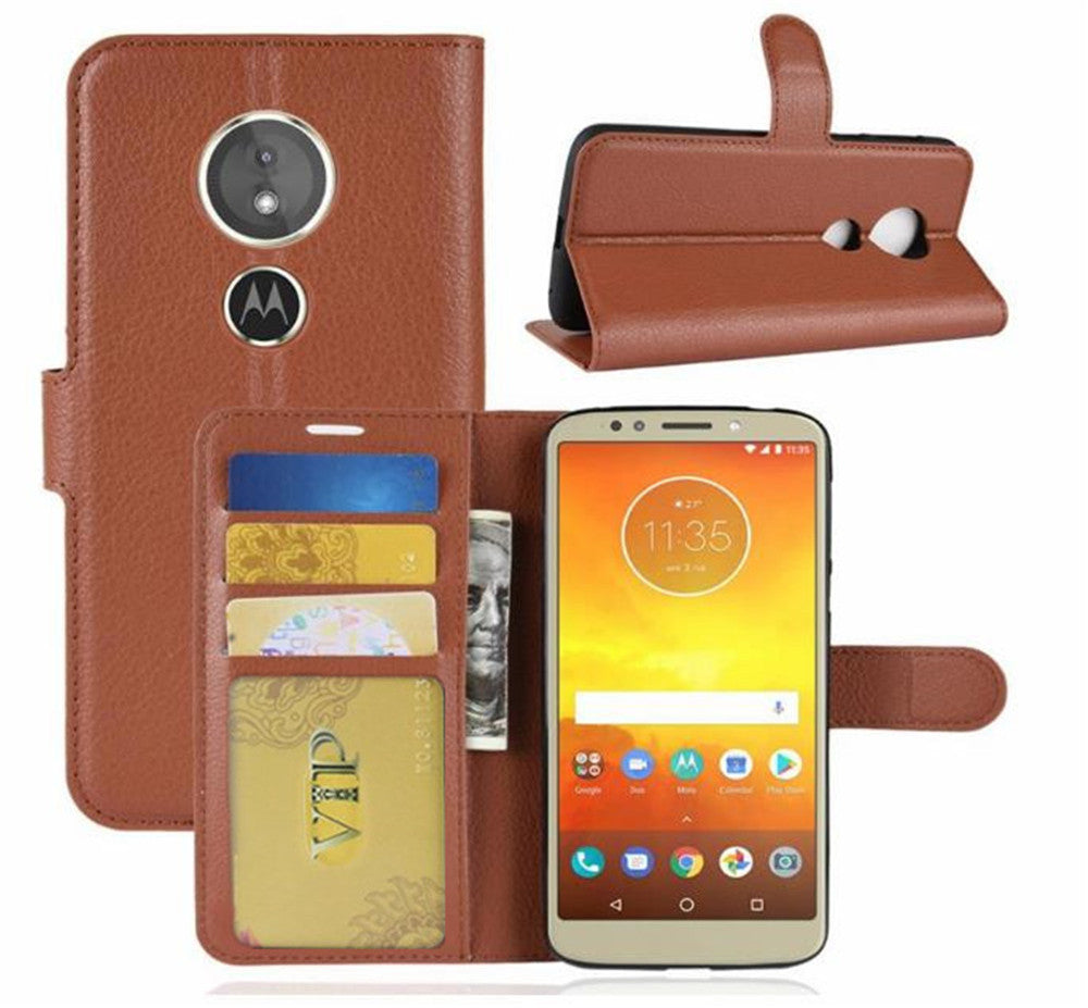 Leather Folio Wallet Case for Motorola Moto E5 Play