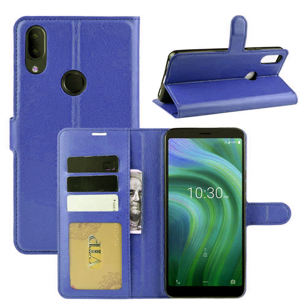 Leather Folio Wallet Case for Alcatel 3V 2019