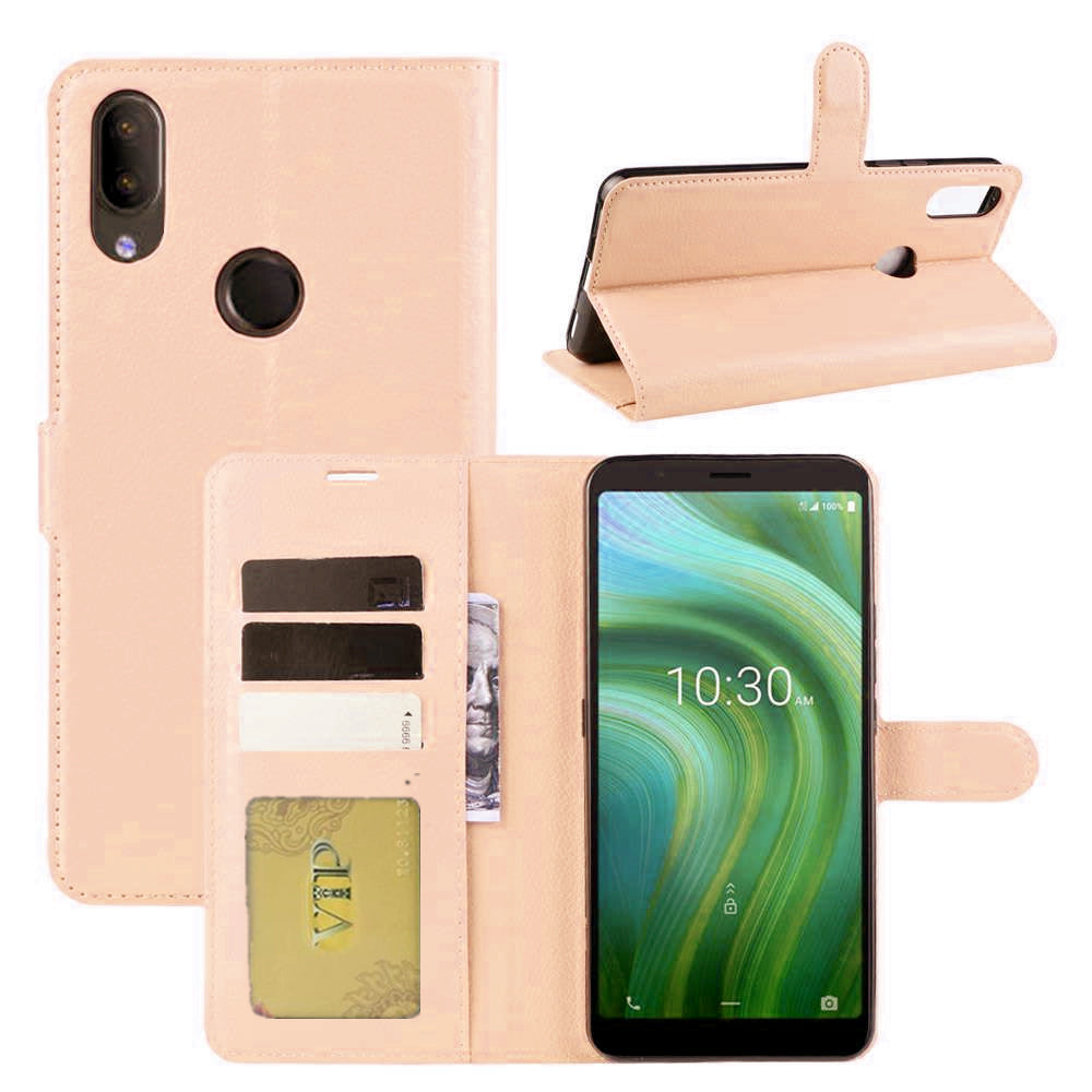 Leather Folio Wallet Case for Alcatel 3V 2019