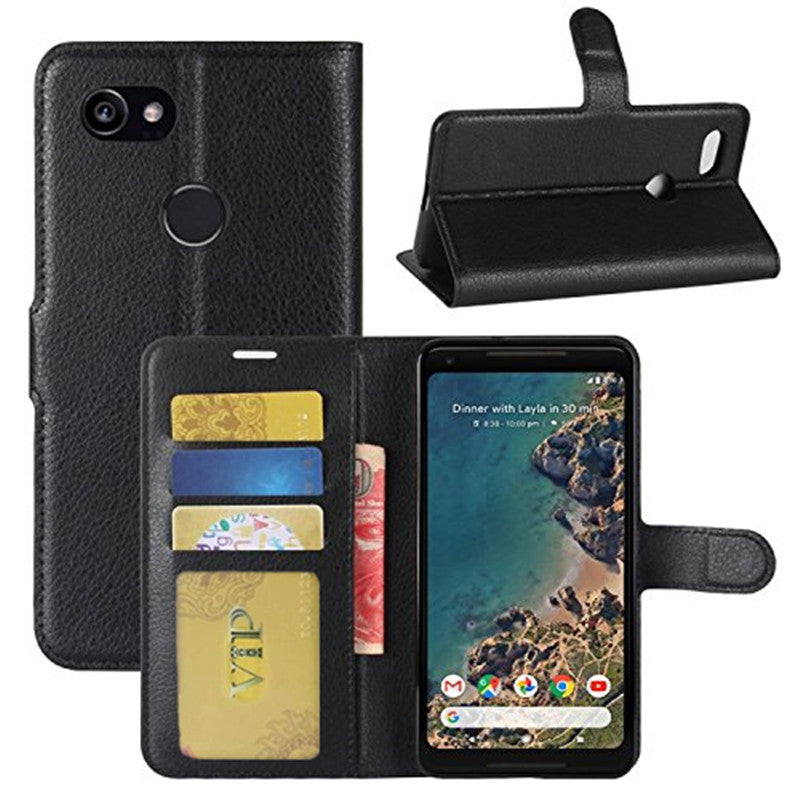 Leather Folio Wallet Case for Google Pixel 2 XL