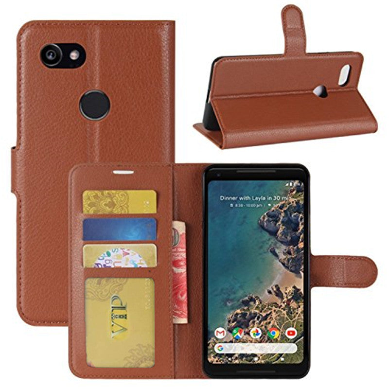 Leather Folio Wallet Case for Google Pixel 2 XL