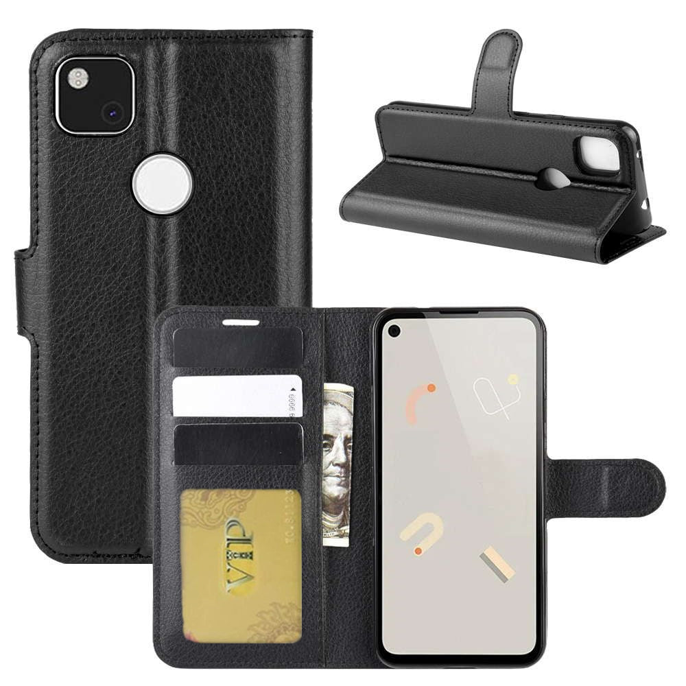 Leather Folio Wallet Case for Google Pixel 4a 4G