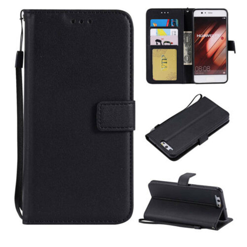 Leather Folio Wallet Case for Huawei P10