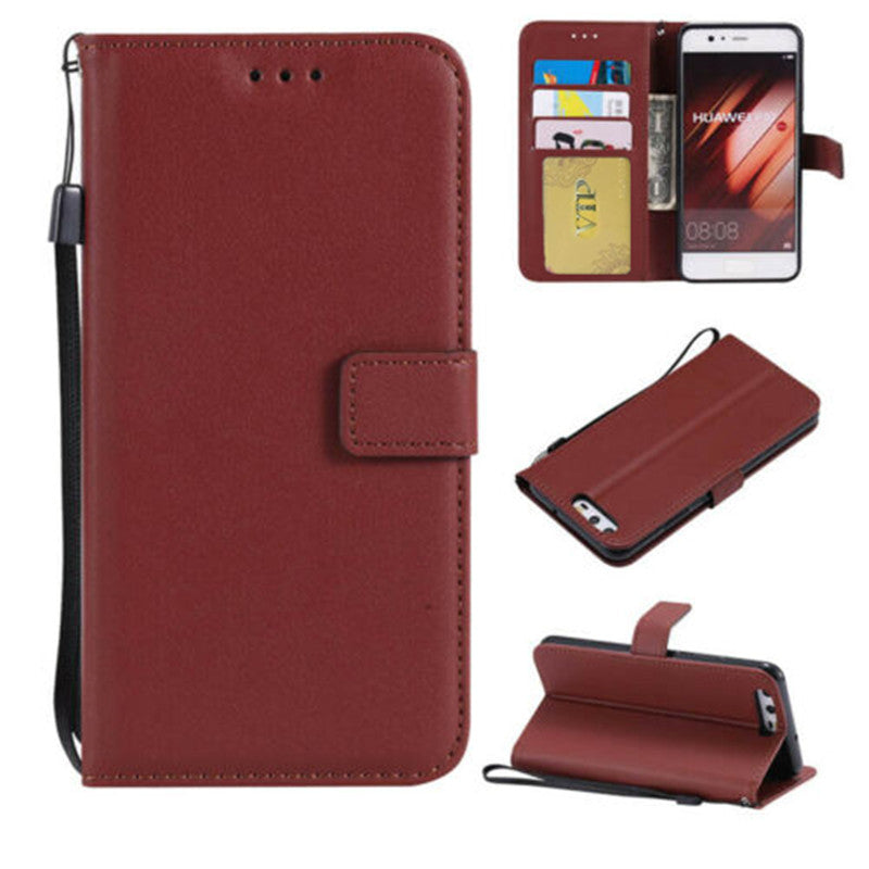 Leather Folio Wallet Case for Huawei P10