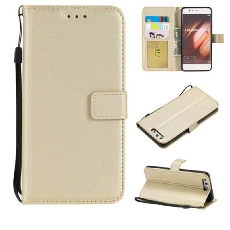 Leather Folio Wallet Case for Huawei P10