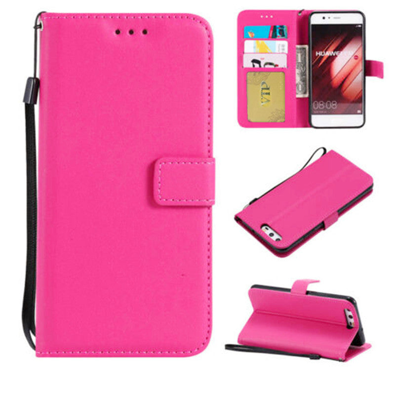 Leather Folio Wallet Case for Huawei P10