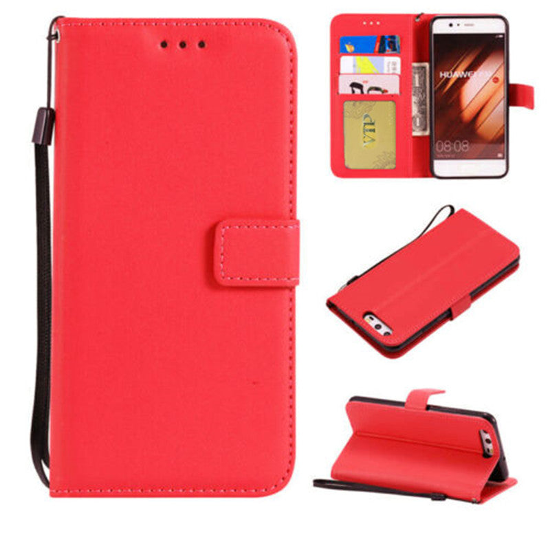 Leather Folio Wallet Case for Huawei P10