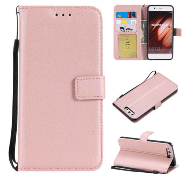 Leather Folio Wallet Case for Huawei P10