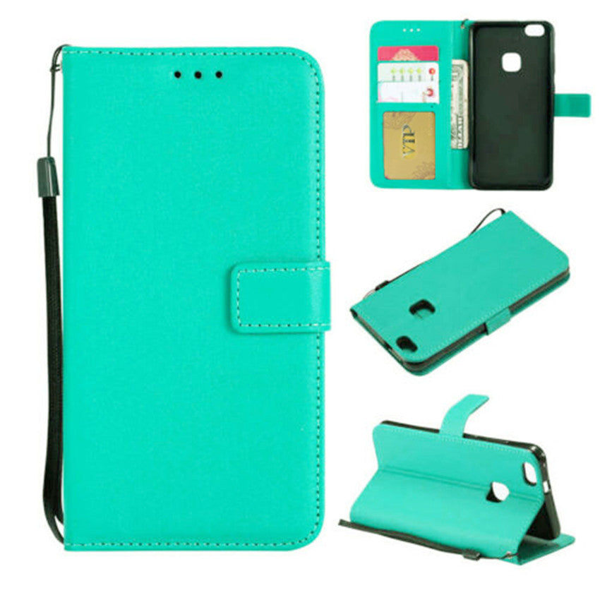 Leather Folio Wallet Case for Huawei P10 Lite