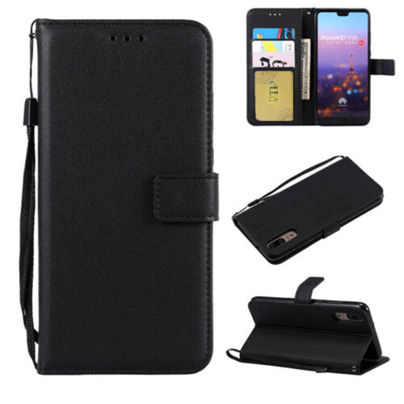 Leather Folio Wallet Case for Huawei P20