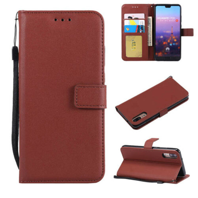 Leather Folio Wallet Case for Huawei P20