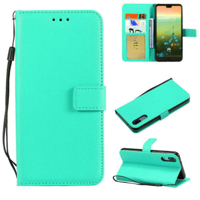 Leather Folio Wallet Case for Huawei P20