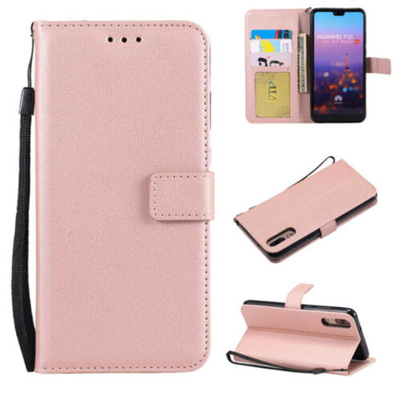 Leather Folio Wallet Case for Huawei P20