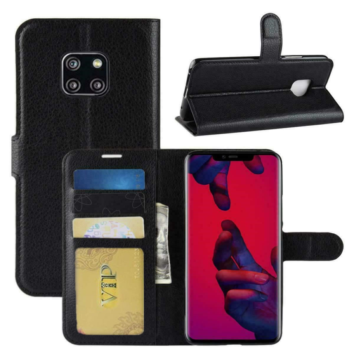 Leather Folio Wallet Case for Huawei Mate 20 Pro