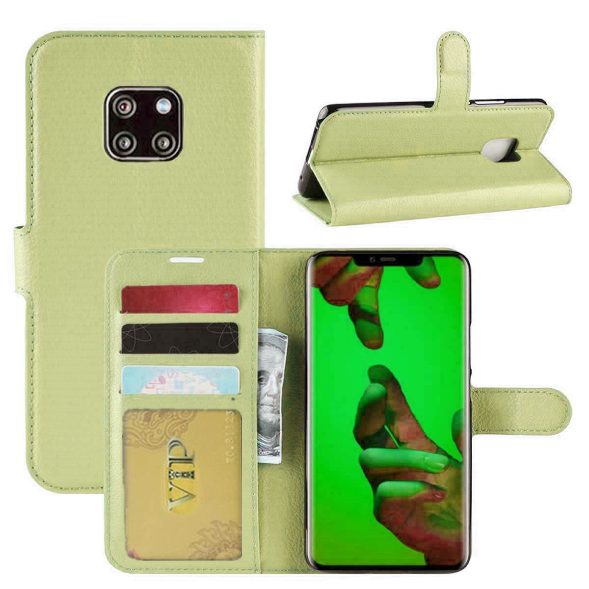 Leather Folio Wallet Case for Huawei Mate 20 Pro