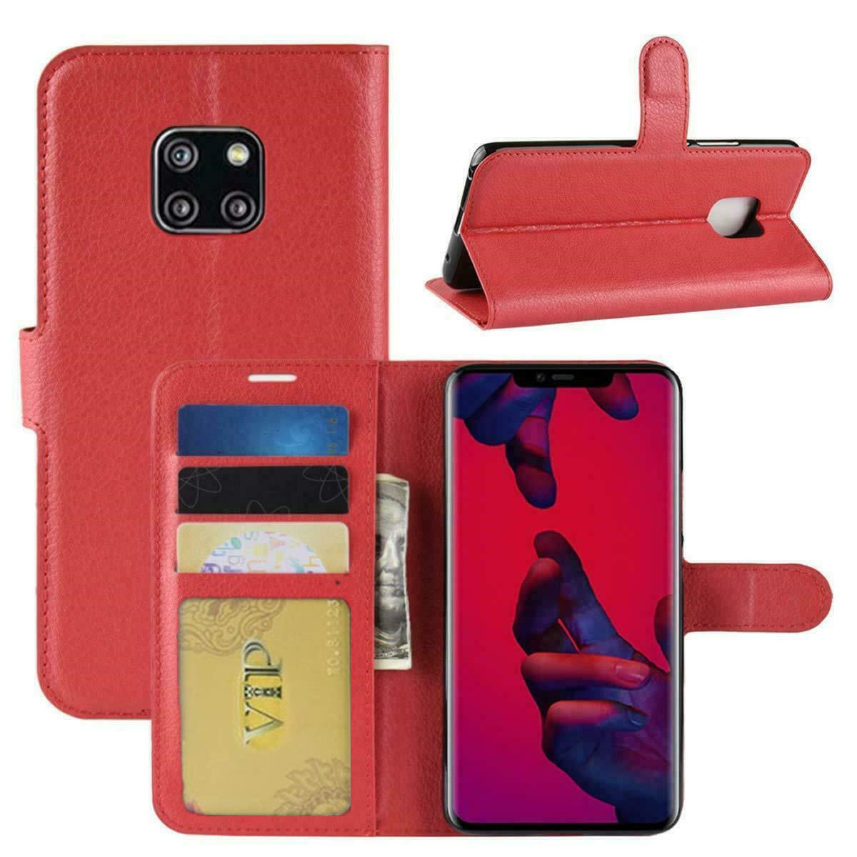 Leather Folio Wallet Case for Huawei Mate 20 Pro