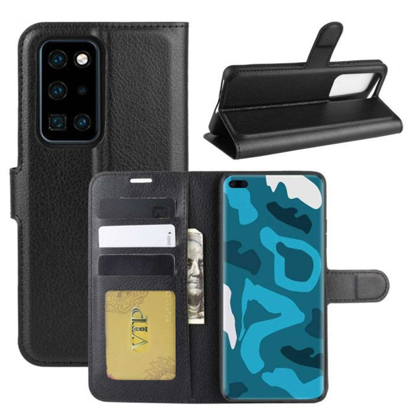 Leather Folio Wallet Case for Huawei P40 Pro