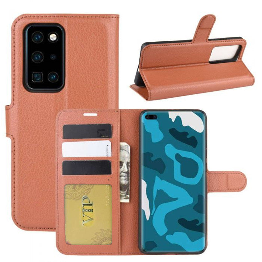 Leather Folio Wallet Case for Huawei P40