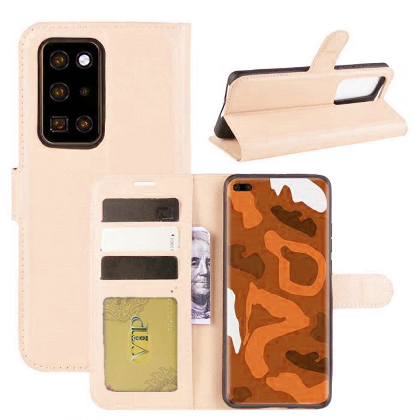 Leather Folio Wallet Case for Huawei P40 Pro