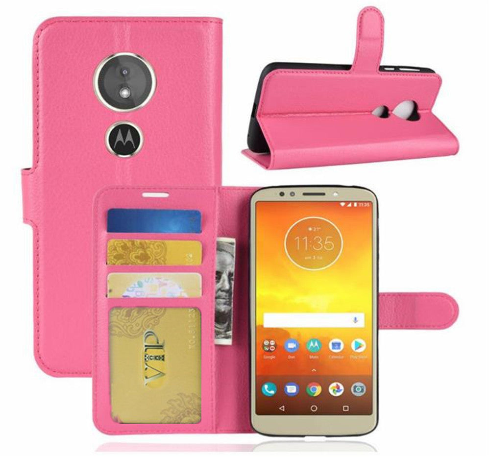 Leather Folio Wallet Case for Motorola Moto E5 Play