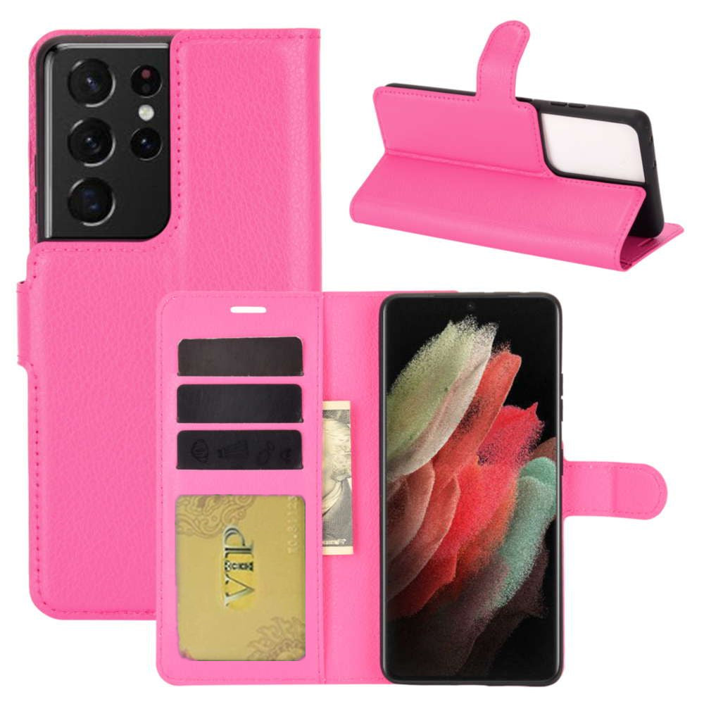 Leather Folio Wallet Case for Samsung Galaxy S21 Ultra