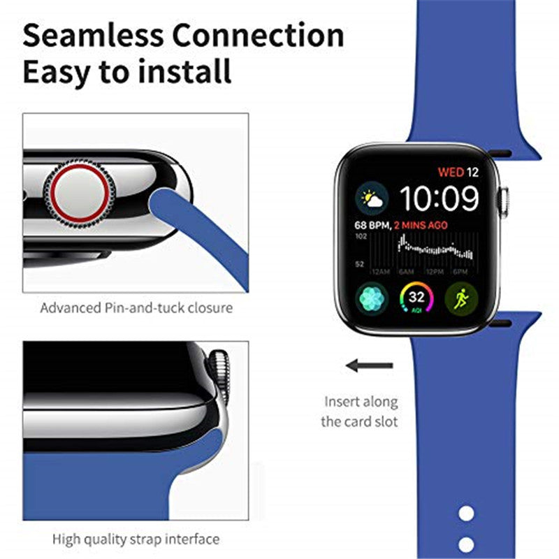 Bracelet de rechange en silicone souple pour Apple Watch iWatch