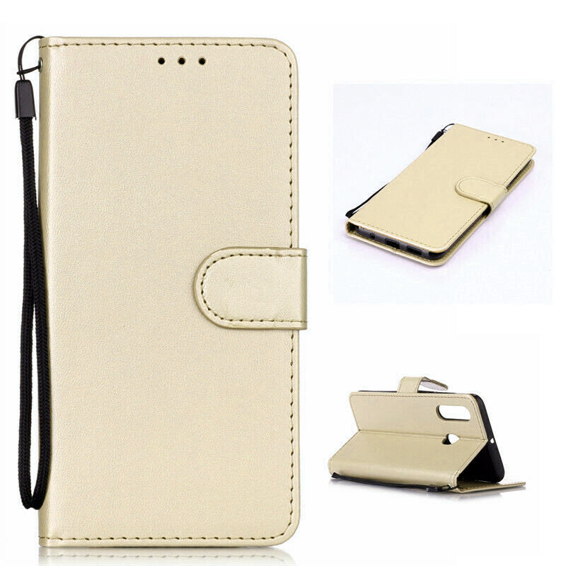 Leather Folio Wallet Case for Huawei P30 Lite