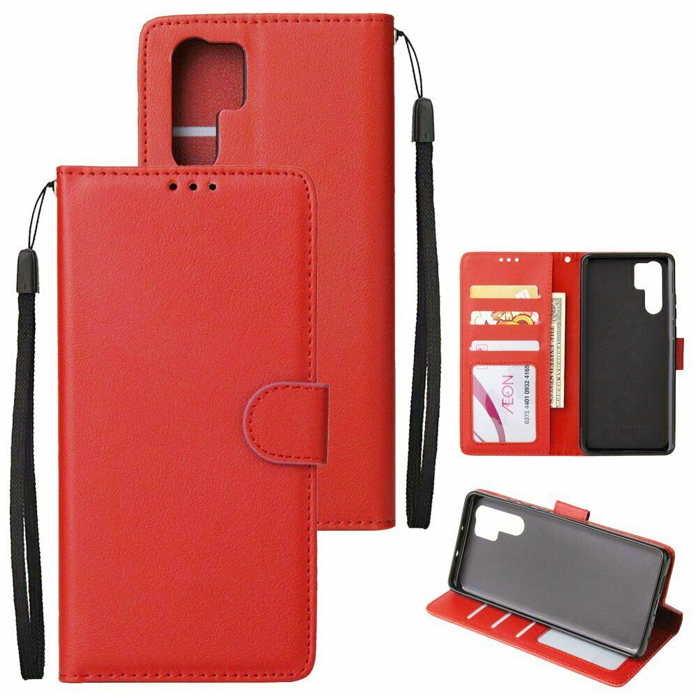 Leather Folio Wallet Case for Huawei P30 Pro