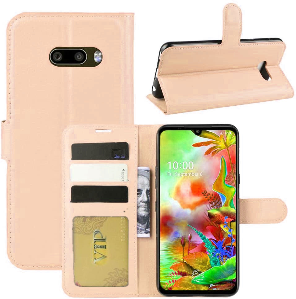 Leather Folio Wallet Case for LG G8X