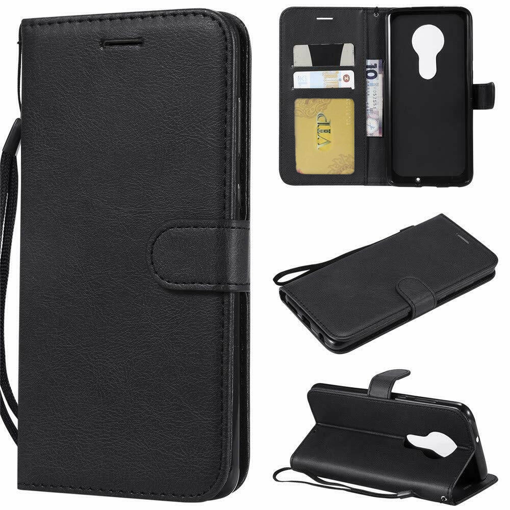 Étui portefeuille folio en cuir pour Motorola Moto G7 Play