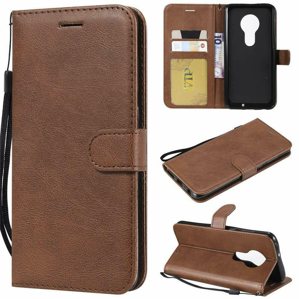 Leather Folio Wallet Case for Motorola Moto G7 Play