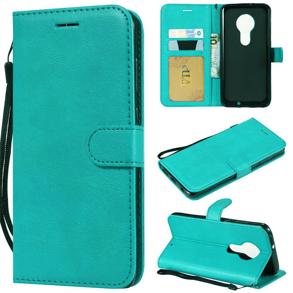 Leather Folio Wallet Case for Motorola Moto G7 Play