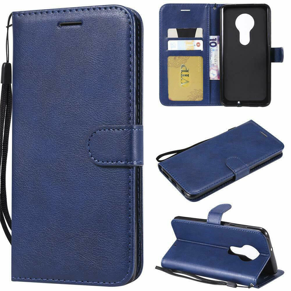 Leather Folio Wallet Case for Motorola Moto G7 Play