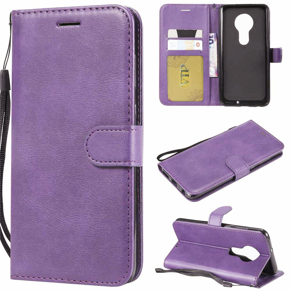 Leather Folio Wallet Case for Motorola Moto G7 Play