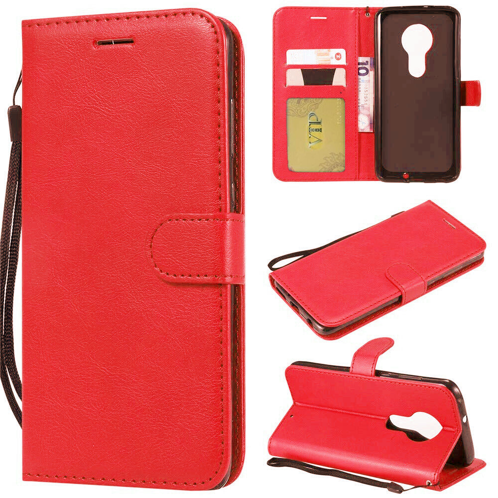 Leather Folio Wallet Case for Motorola Moto G7 Play