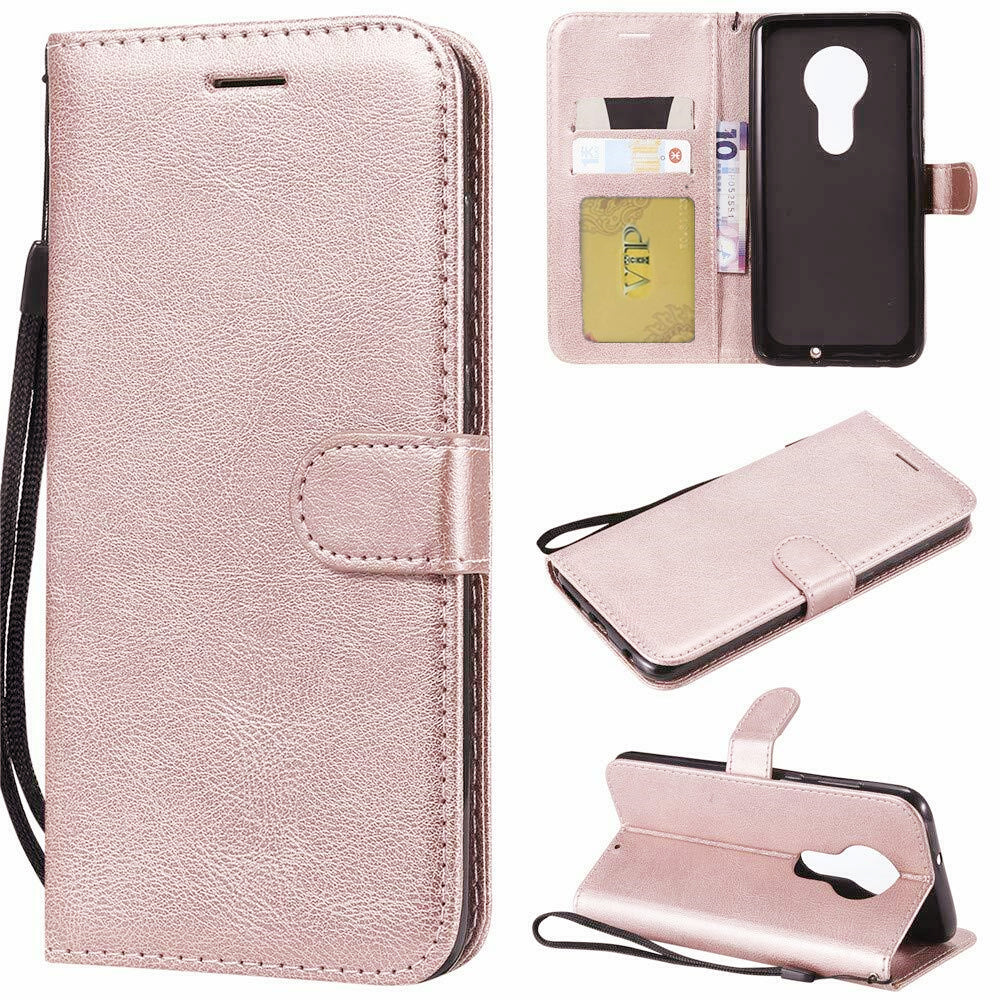 Leather Folio Wallet Case for Motorola Moto G7 Play