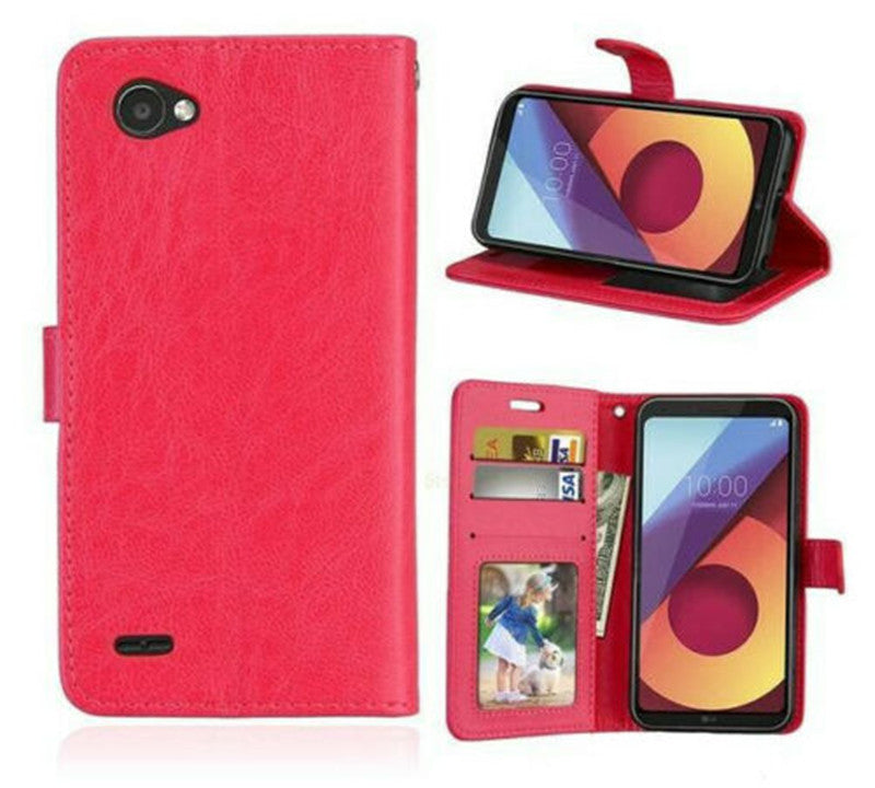 Leather Folio Wallet Case for LG Q6