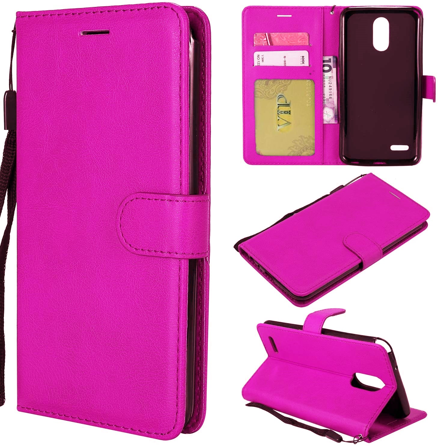 Leather Folio Wallet Case for LG Stylo 3 / Stylo 3 Plus